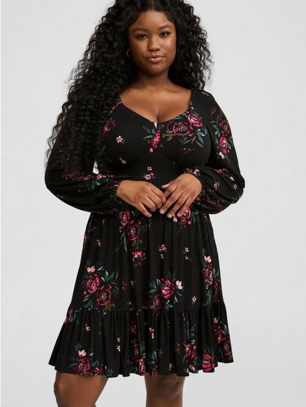 Torrid Mini Super Soft Tiered Skater Dress Sz 3 plus